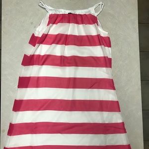 Kids pink and white striped dress